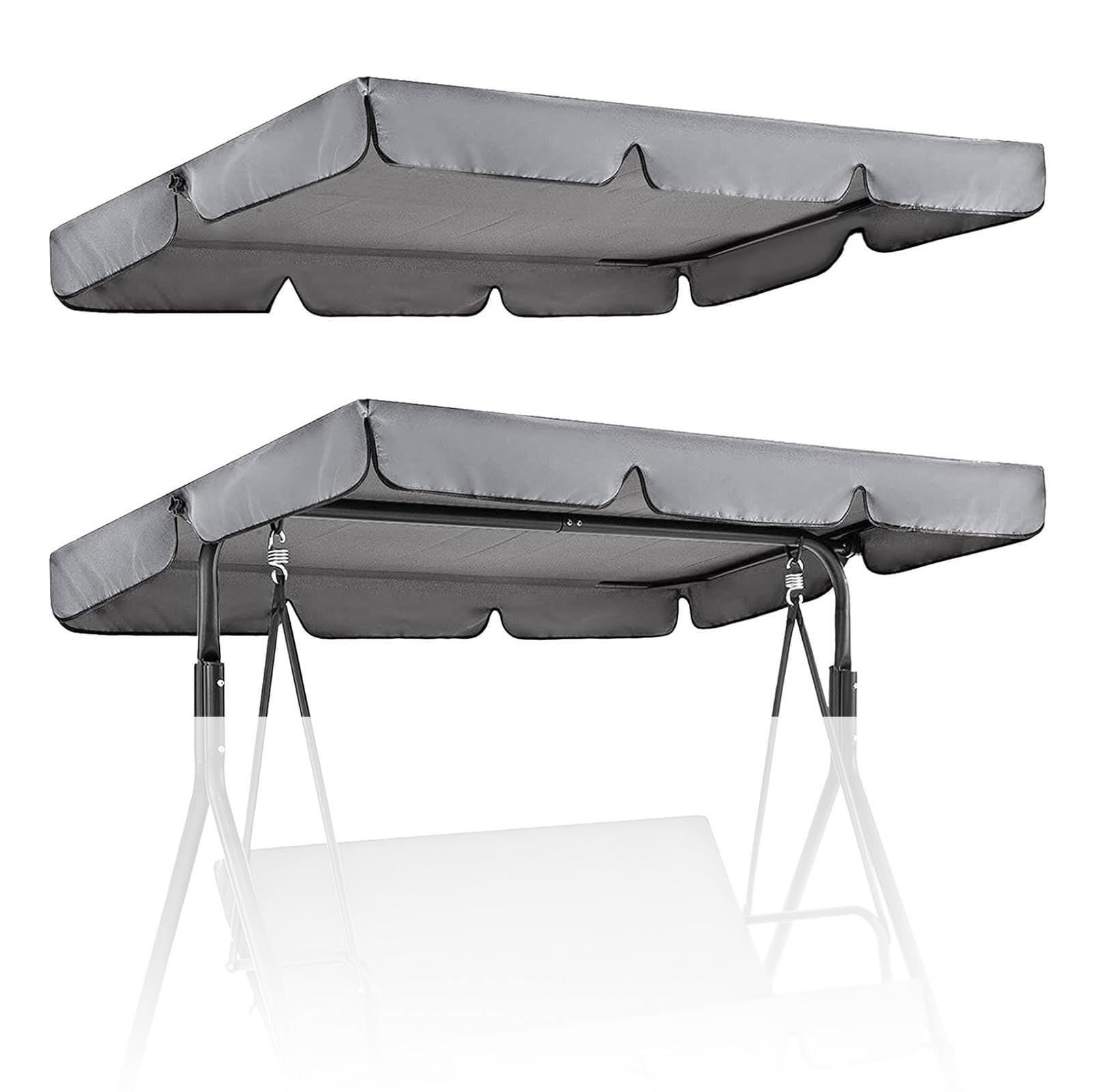 Baldacchino di ricambio per dondolo da giardino, 2 e 3 posti, impermeabile e protezione UV, copertura resistente per altalena per patio, portico, cortile