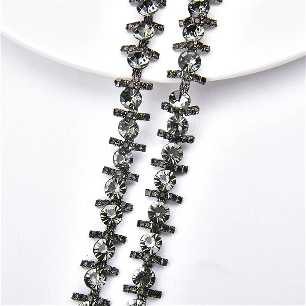 Frędzle z kryształkami, Ozdobne frędzle ze szkła Rhinestone wielokolorowe 1-3 metry(Colorful,3 yards)