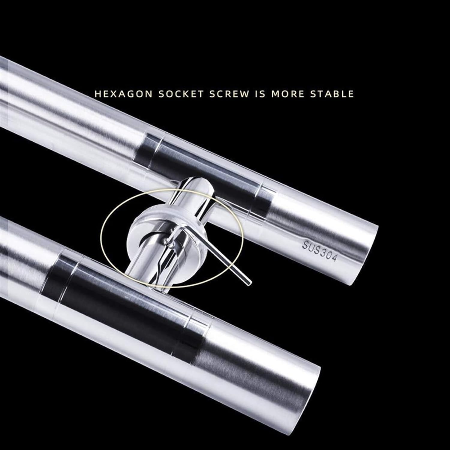 Door Handle-Easy to Install,304 Stainless Steel Round Tube Glass Door Handle KTV Office Push-Pull Door Sliding 7 Sizes (Size : 100x70cm)