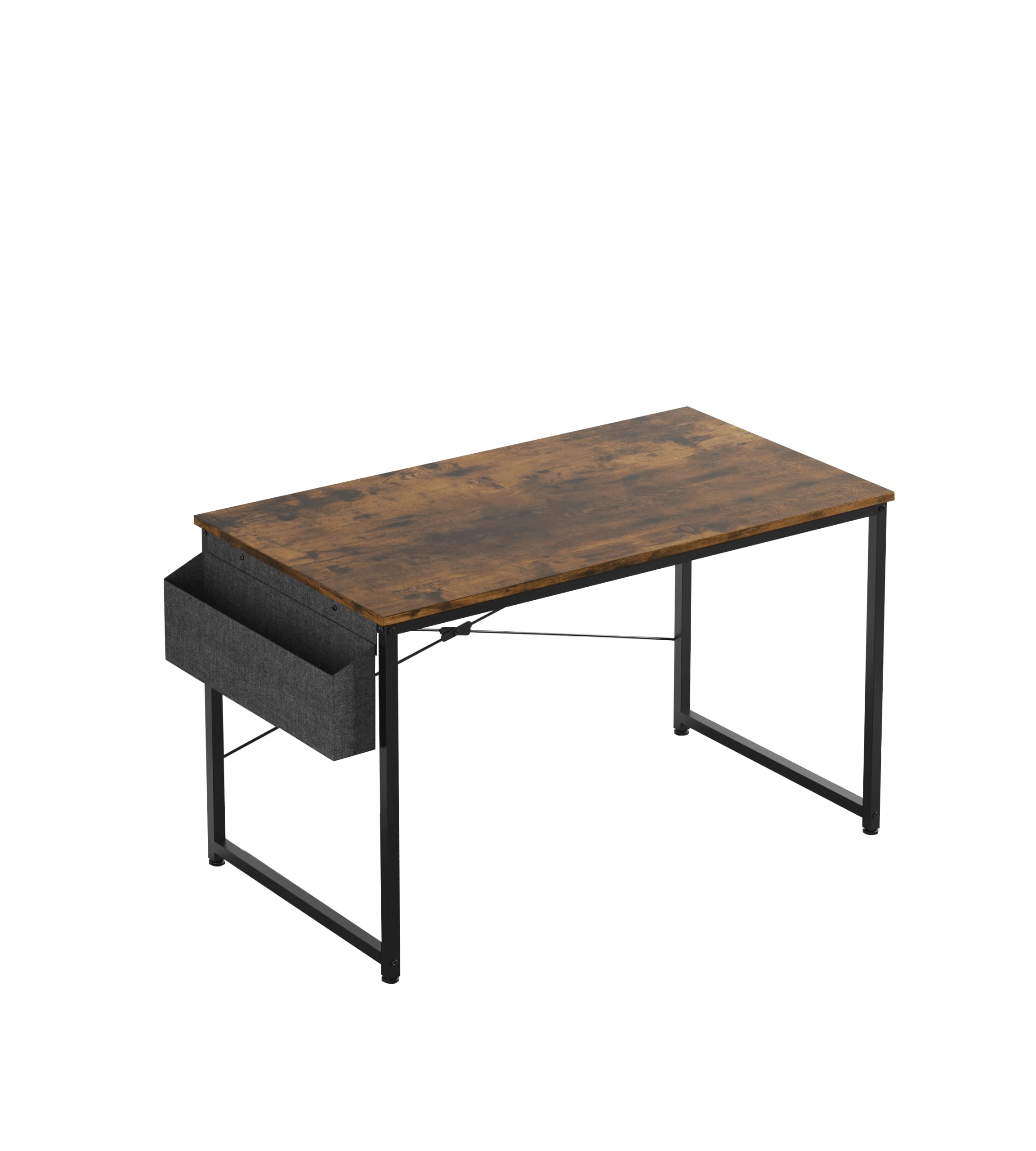 KAVFOCOY Simple Style Computer Desk with Storage Shelves Study Writing Table for Home Office Easy Assembly 47inch Rustic Brown