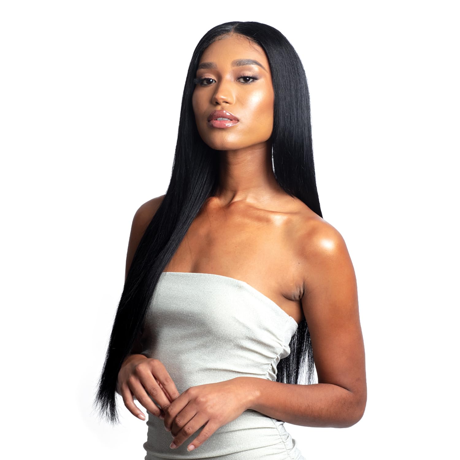 Shake-N-Go - GLOSSY 100% VIRGIN REMY HAIR - STRAIGHT (12"/14"/16", NATURAL BLACK)