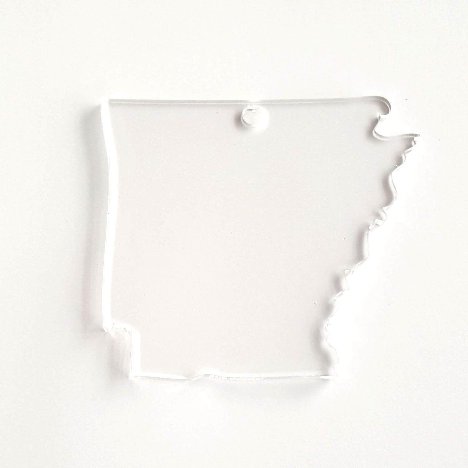 25 Acrylic Keychains State Arkansas Blank Clear 1/8" Thick (Optional Key Ring) (3" with Key Ring)