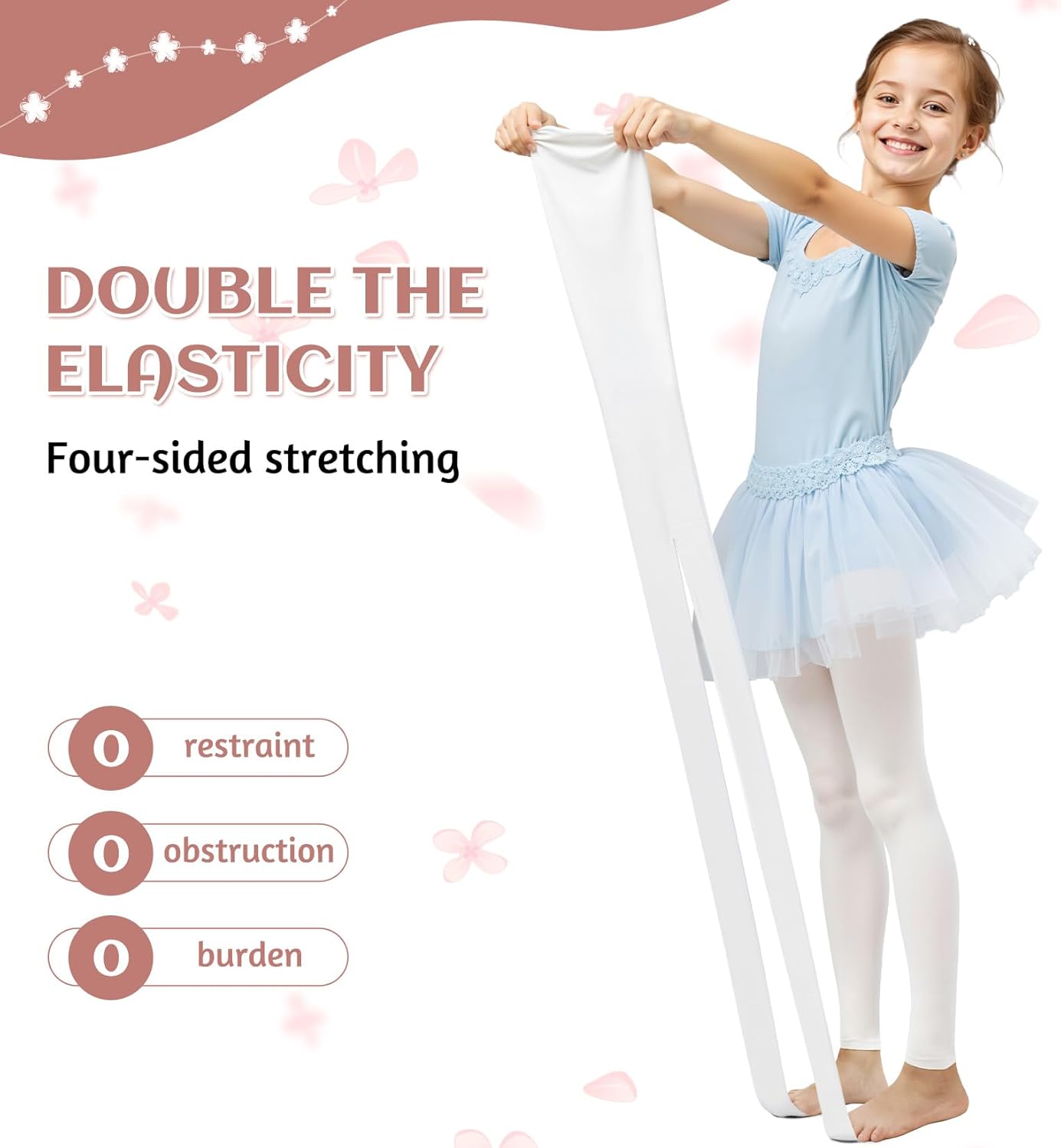 Century Star Girls Footless Tights Ballet Dance Leggings School Kids Gymnastics Pantyhose Ultra Soft Toddler Stockings - Image 5