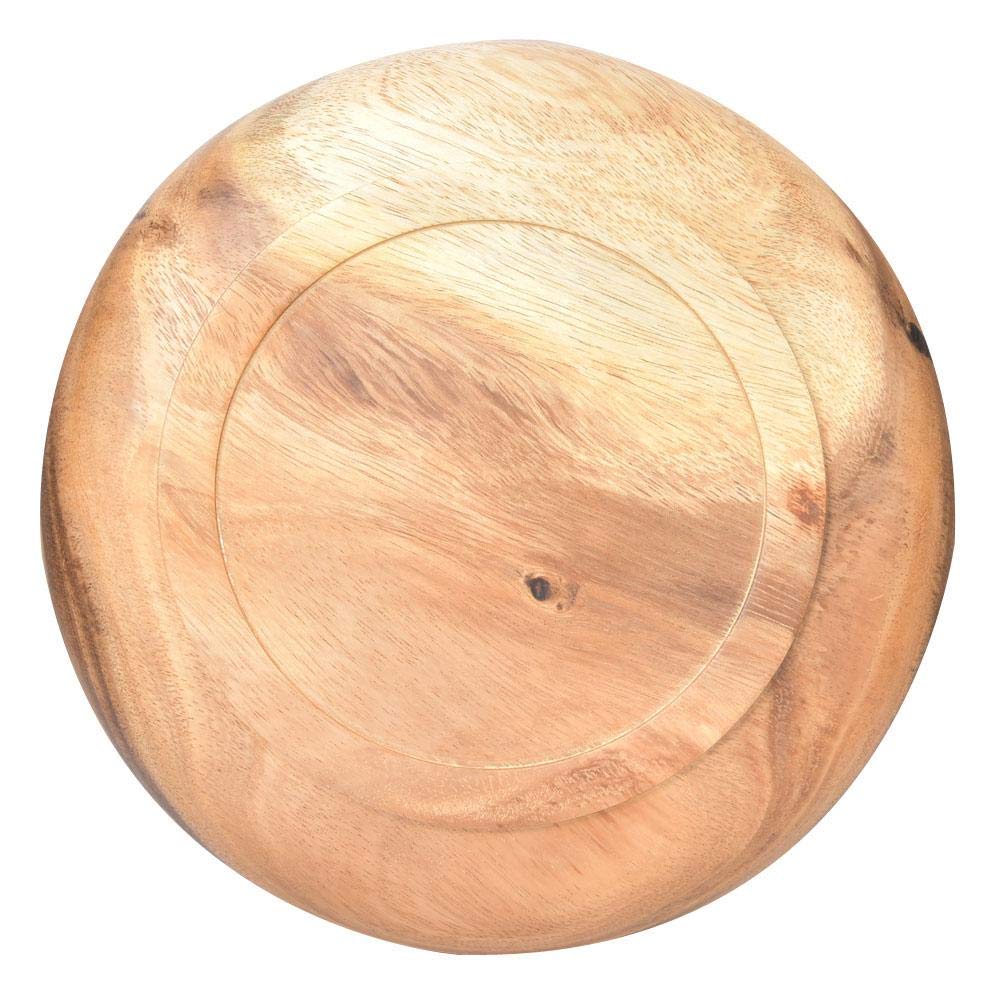 Tazón de madera, Ensaladera redonda Tazón de comida, Contenedor de fruta multifunción Vajilla para frutas, ensaladas, pan, cocina, restaurante(Los 30x9cm)