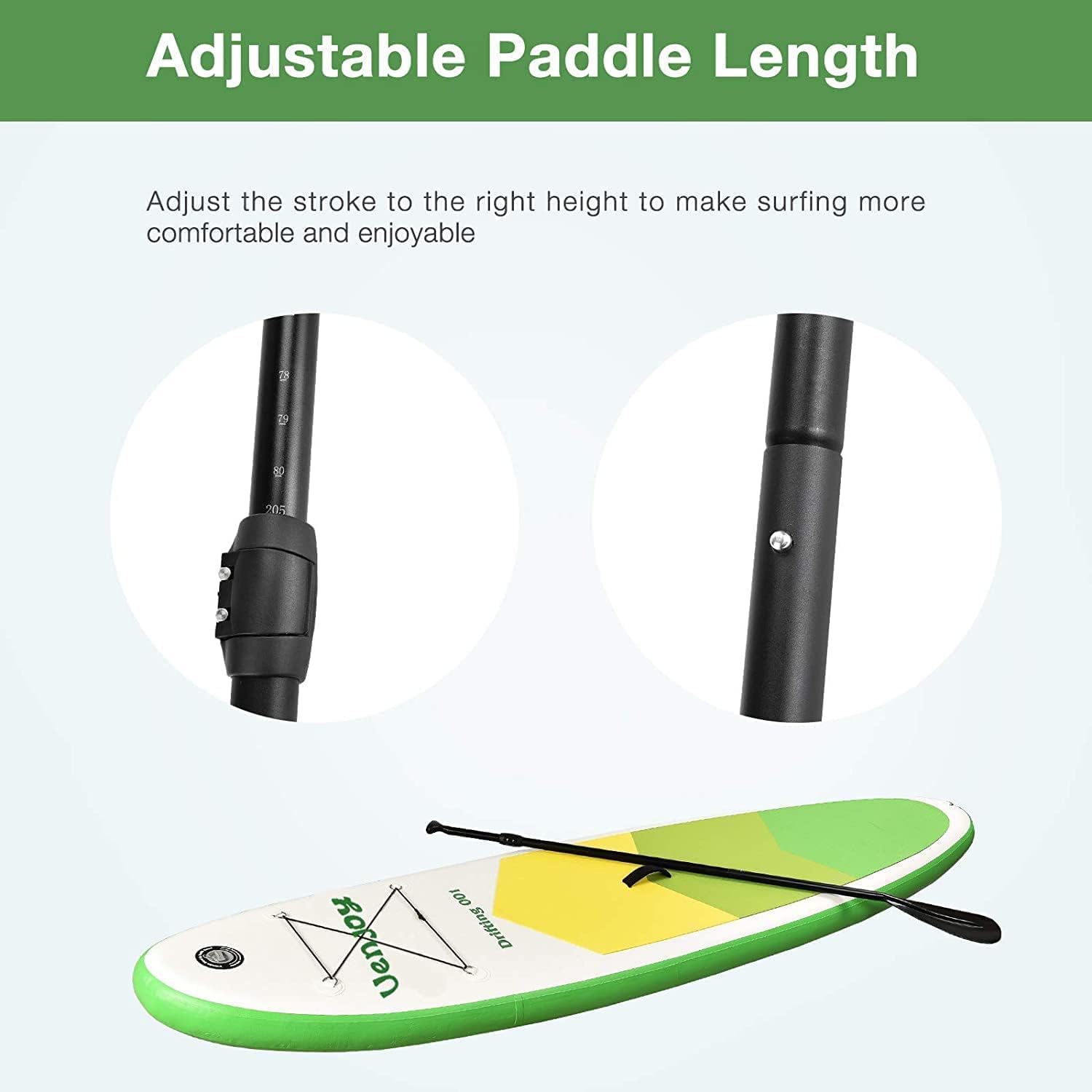 Uenjoy Inflatable Sup 11'30"x6" All Around Paddle Board, W/Full Accessories, Perfect for Yoga Fishing Touring