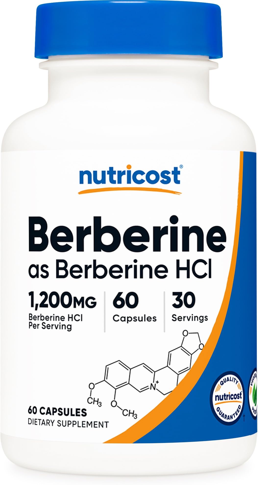 Nutricost Berberine HCl 1200mg, 60 Vegetarian Capsules - Gluten Free & Non-GMO