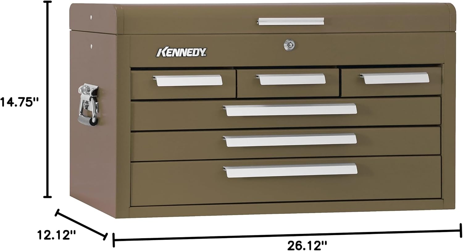 Kennedy Manufacturing 266B 6-Drawer Machinist's Steel Tool Storage Chest with Friction Slides, Brown Wrinkle