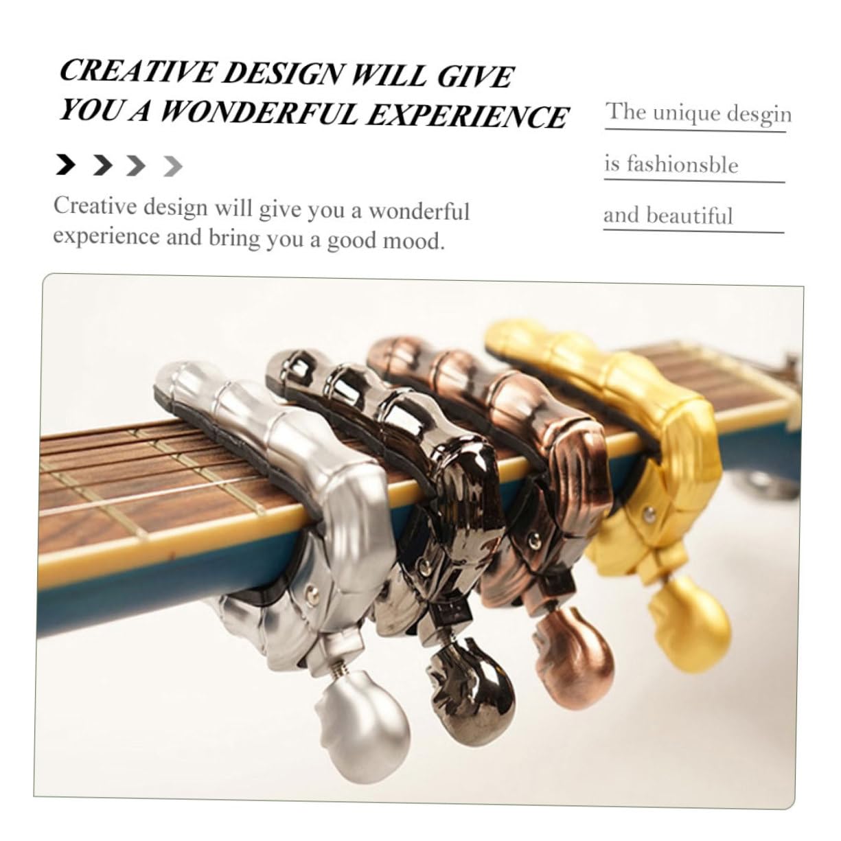 ibasenice 2piezas Capo De Guitarra De Lujo Diseño De Calavera Fácil y Material Duradero Para Guitarra Clásica Eléctrica y Ukelele
