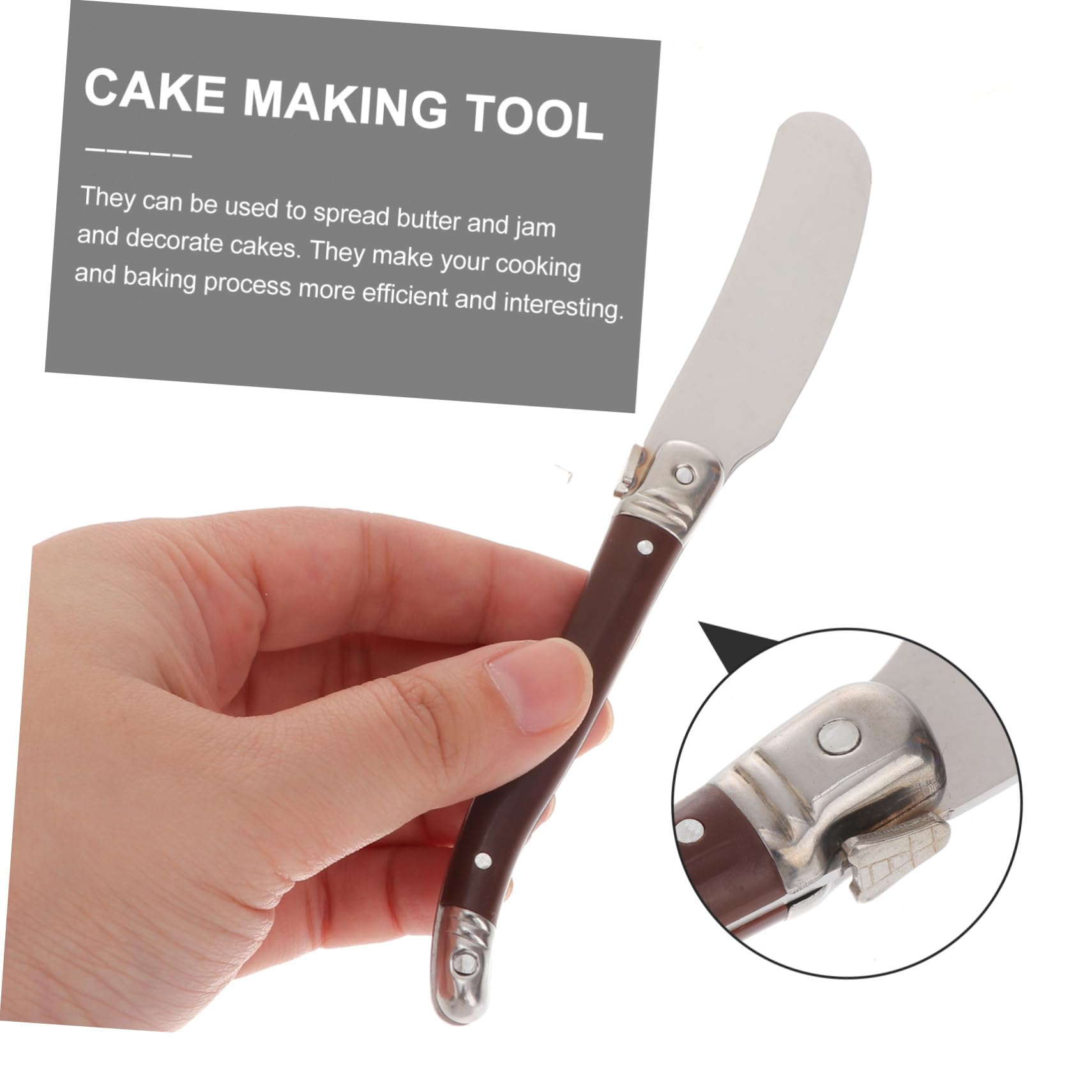 IMIKEYA Set di 3 coltelli per burro, raschietto per cupcake, pennello per torta, spatola per burro, spatola per gelatina e raschietto per 2 pezzi x 3
