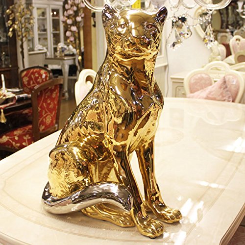 【工芸品】イタリア製置物『レパードと金の玉』AHURA社 高級セラミック 工芸品】イタリア製置物『レパードと金の玉』AHURA社 高級