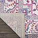 Nourison Passion Bohemian Light Grey/Pink 8' X 10' Area Rug, Easy Cleaning, Non Shedding, Bed Room, Living Room, Dining Room, Kitchen (8x10)
