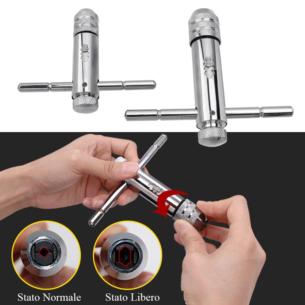 2 Chiavi A Cricchetto Per Filettatura - Giramaschi Regolabili M3-M8 E M5-M12 - Foto 4