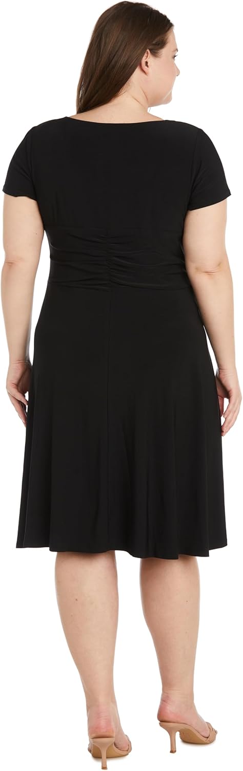 R&M Richards Women's Metallic Foil Print Bodycon Dress W/Draped Capelet - Knee-Length Cocktail Party Outfit - Image 6