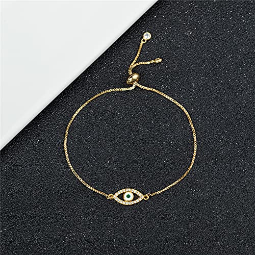 Dainty 14K Real Gold Plated Bracelet for Women Men, Adjustable Gold Chain Link Evil Eye Hamsa Hand Paperclip Butterfly Charm Bracelets for Women Jewelry3