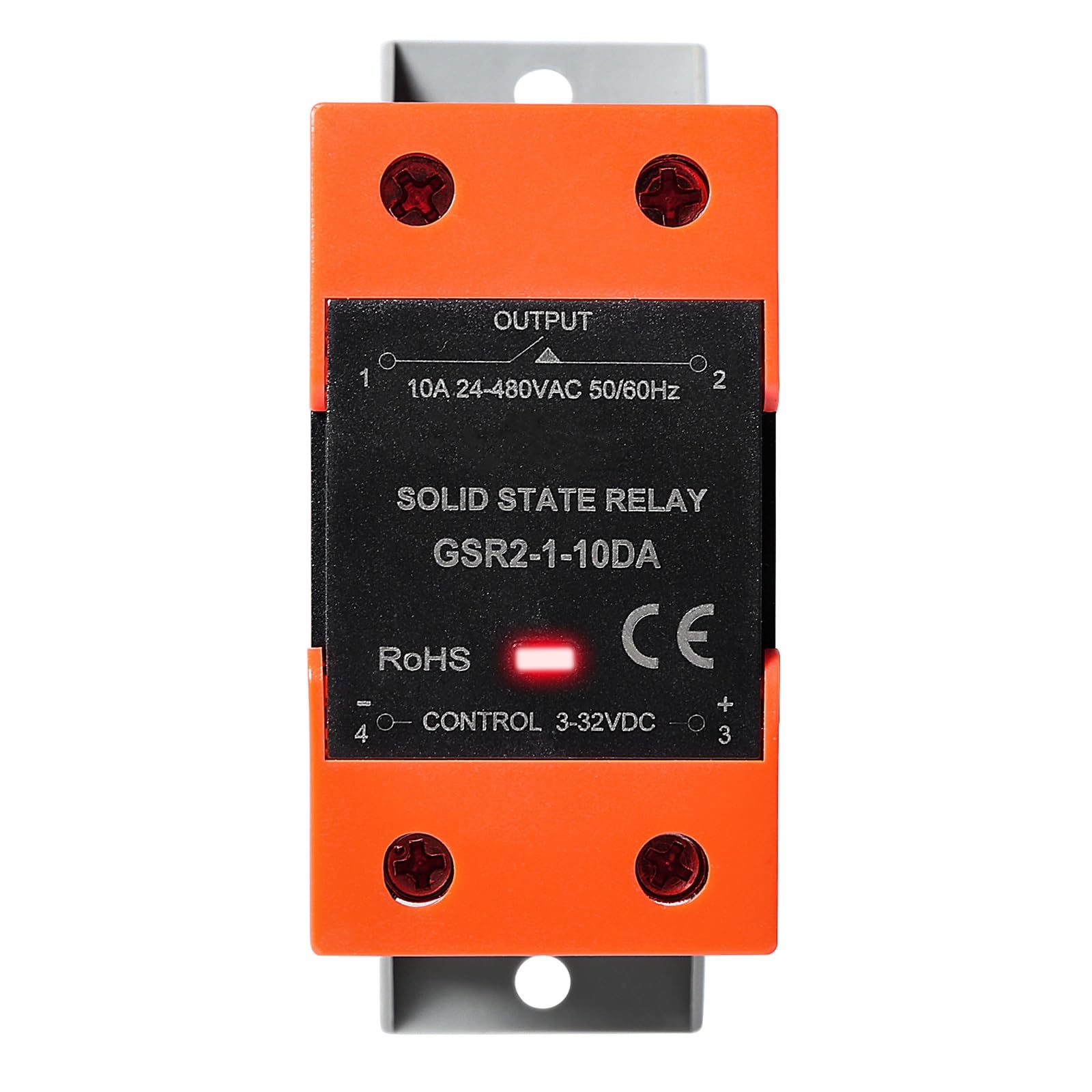 Relais Statique SSR Monophasé 80A GSR2-1 Avec Radiateur - Commande DC 3-32V, Sortie AC 24-480V - Montage Rail DIN Ou Vis