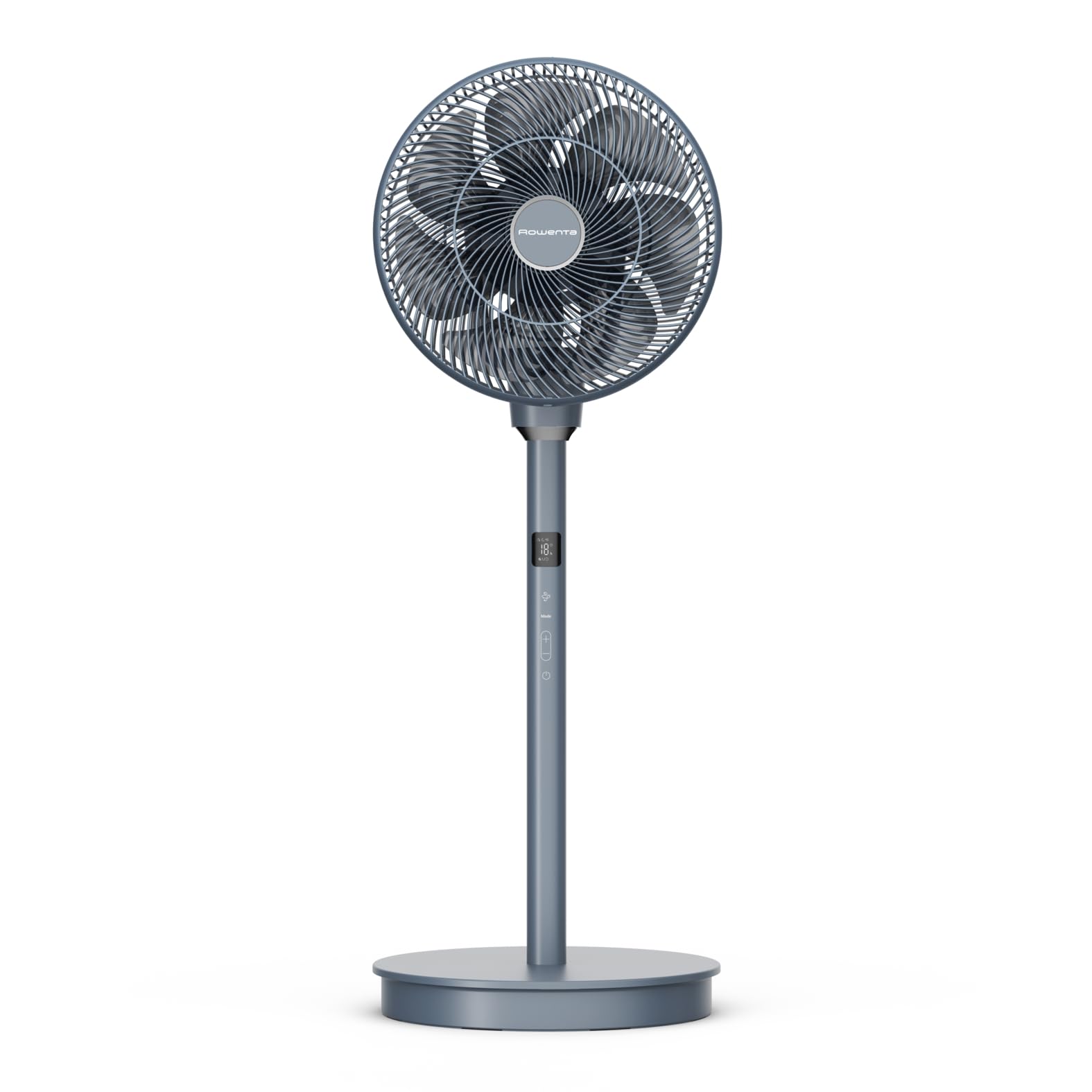 Rowenta Turbo Silence Compact 3D Multiflow, Ventilateur sur Pied, Silencieux 19 dB, Portée 25 m, Oscillation Multidirectionnelle, 18 Vitesses, Mode Nuit, Télécommande, QV5041F1