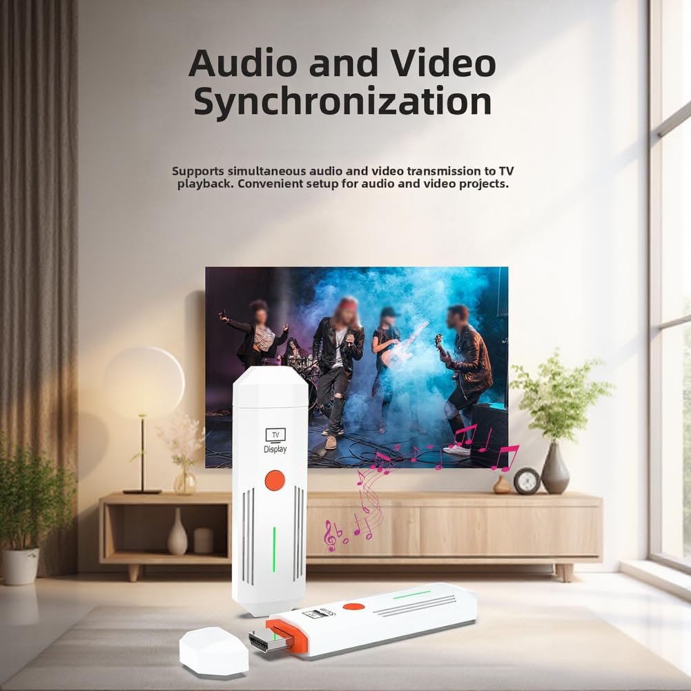 Trasmettitore e ricevitore wireless 1080P HD, portata 50 m, Dual Band 2,4 G/5,8 G, per computer portatile, fotocamera, proiettore, casa, ufficio, presentazioni (bianco)