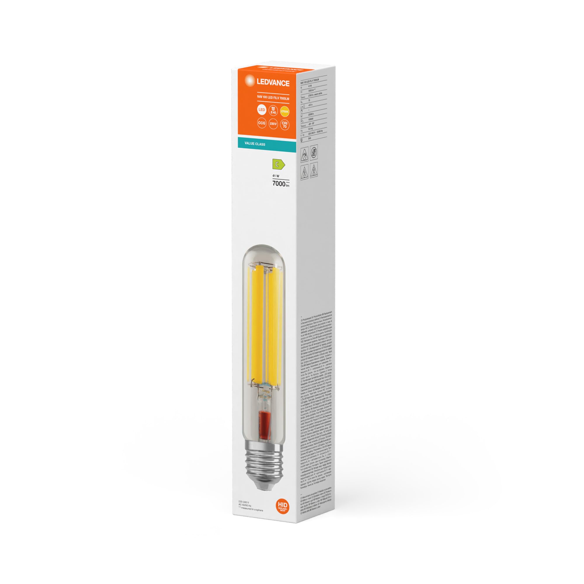 LEDVANCE NAV 100 LED FILAMENT V 7000LM 41W 727 E40