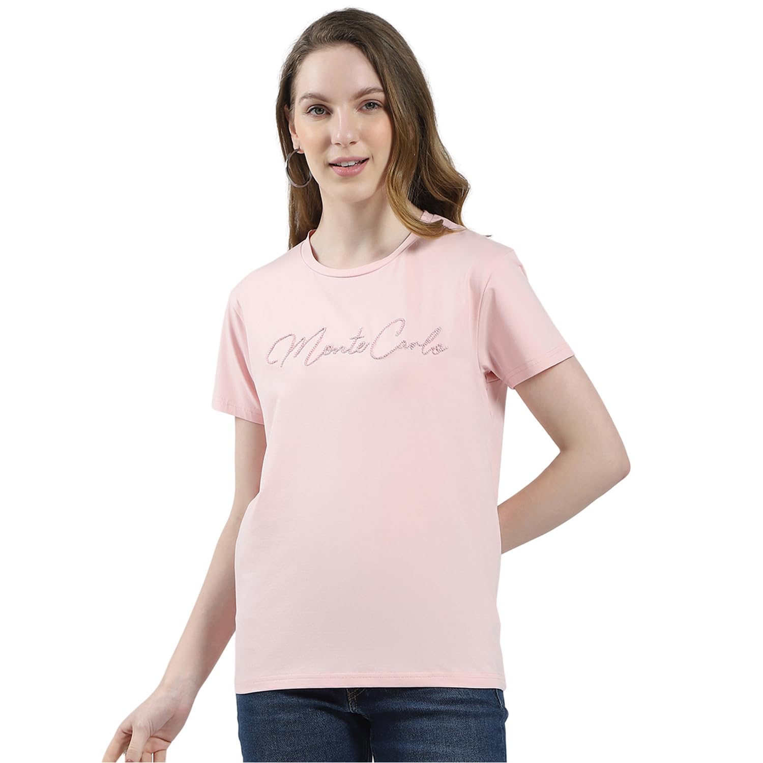 monte carlo Women's Solid Round Neck Top | Half Sleeve Casual Wear | Stylish & Comfortable | Everyday Top Wear for Women's-picture-55