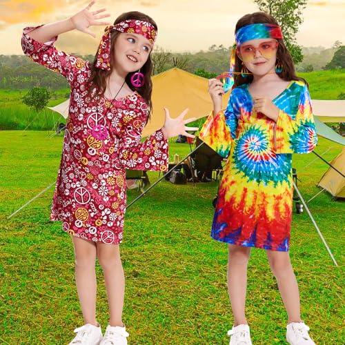 Vestido Hippie 70s para Niñas 5-14 años miniatura 5