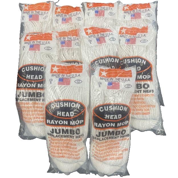 Jumbo Rayon Replacement Mop Head 10-Pack