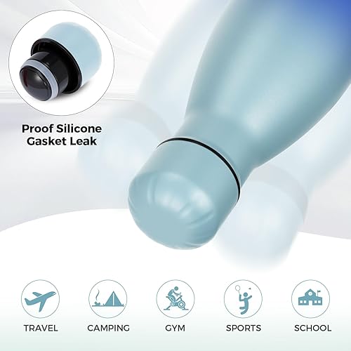 Miniatura 5 de Volhoply Botellas de agua aisladas de 25 onzas a granel paquete de 124 botellas de agua deportivas de metal, mantiene el frío y el calor, botella a