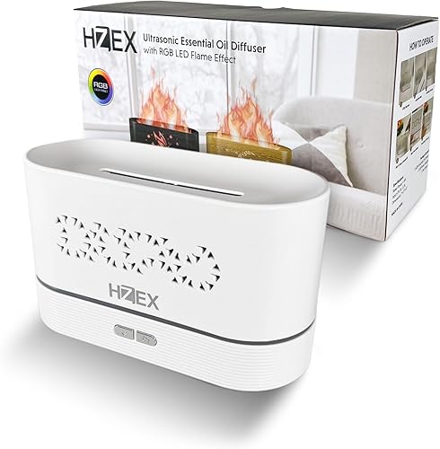 Miniatura 11 de Difusor de aromaterapia de llama colorida – Difusor ultrasónico de aceite esencial de 6.8 fl oz con 7 luces LED y diseño silencioso – Humidificador