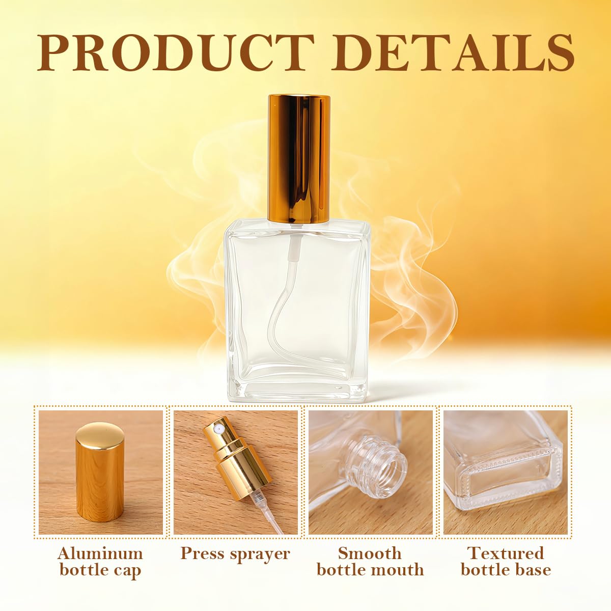 ASTRQLE 1.7Oz 50ML Empty Clear Glass Perfume Bottle Spray Bottles