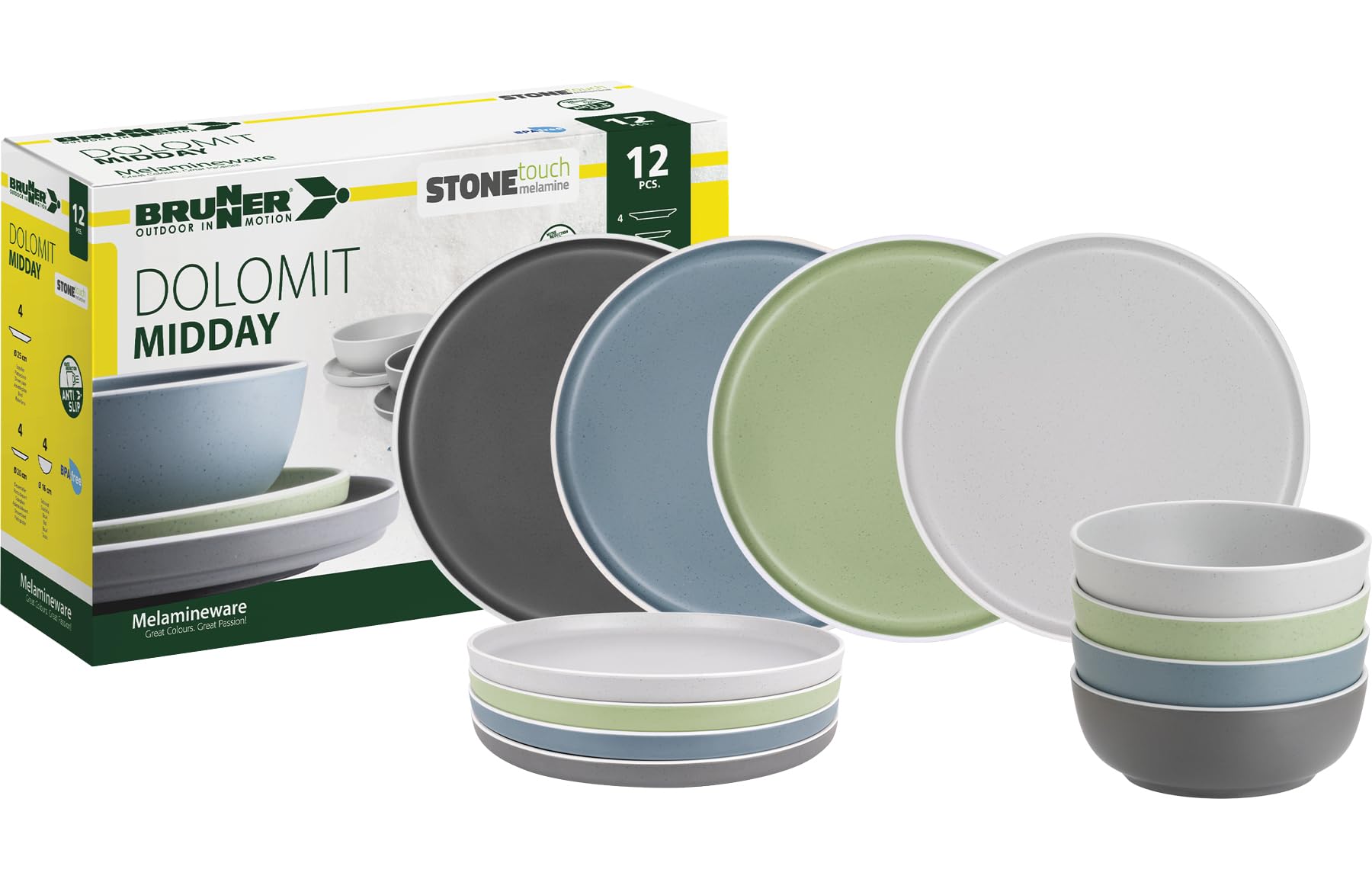 BRUNNER Set Piatti melamm. Midday Dolomit 12pz