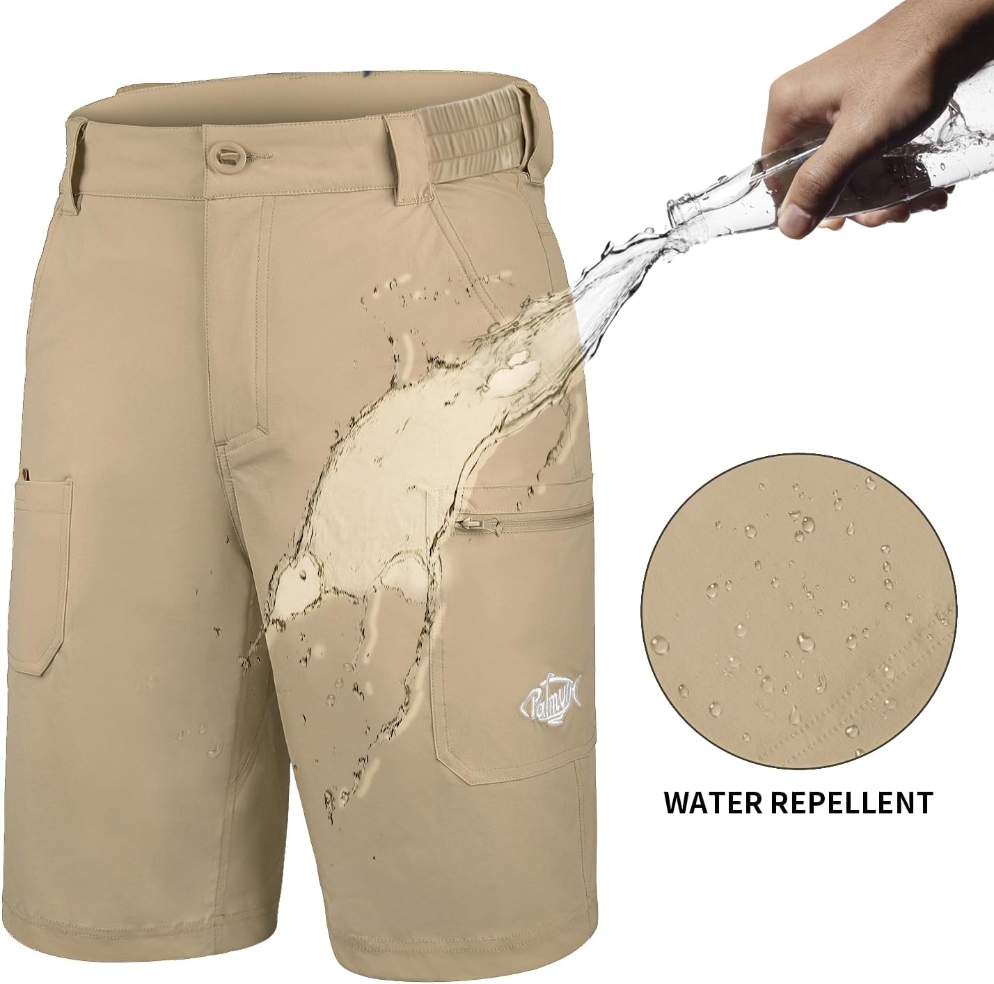 Palmyth Men's Fishing Short Quick Dry 10.5” Sun Protection UV UPF 50+ Cargo Shorts Water Resistant for Saltwater Freshwater - Image 3