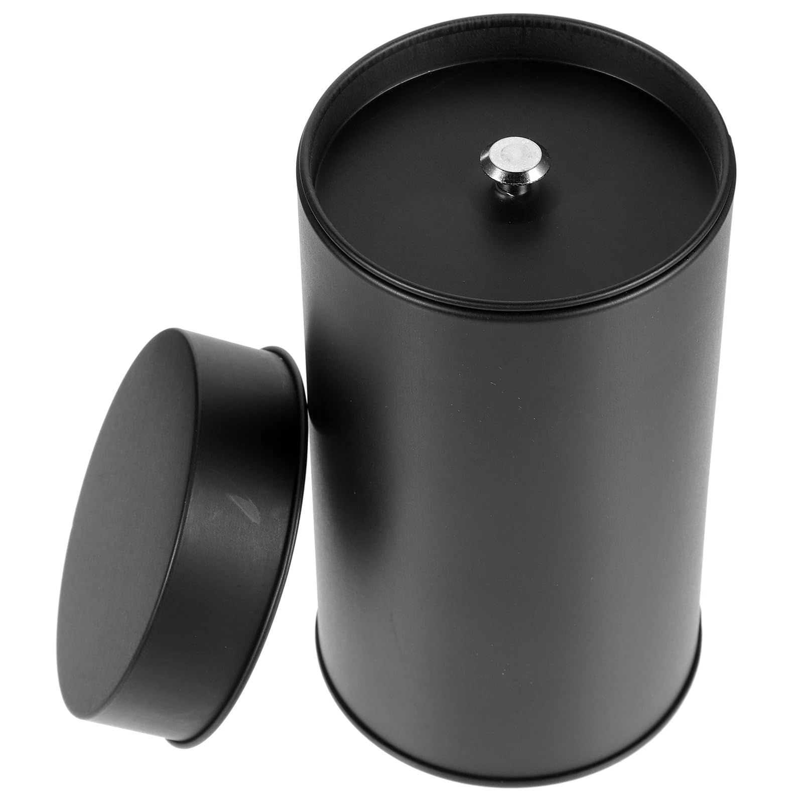 XIEHYA 2pcs Candy Jar Tea Coffee Sugar Canister 75x130mm Black White Airtight Lid Tinplate Storage Container For Leaf For Tea