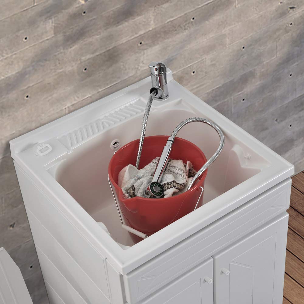Mobile lavatoio in Resina, ideale per esterni e interni, 45x50-50x50-45x60-60x50-60x60, COMPLETO di asse lavaggio e kit sifone + piletta (60x60)