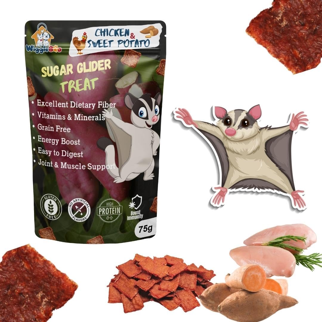 WiggleBoo Chicken & Sweet Potato Suger Glider Treat | Protein Rich | Fiber Rich | Crunchy Healthy Snacks | 75g