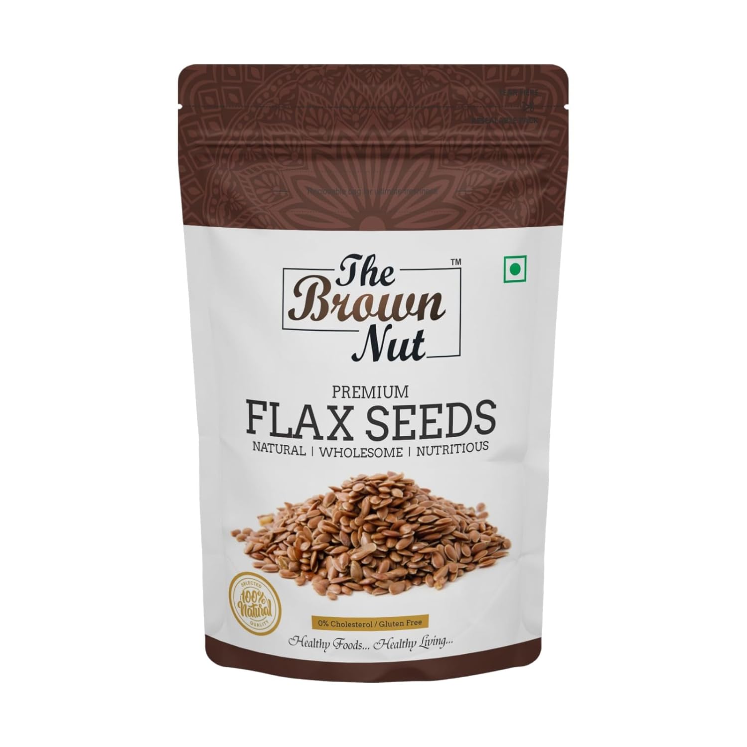 THE BROWN NUT Flax Seed 1000GM Rich in Omega 3 Source Of Iron Raw Unroasted Flaxseed Alsi