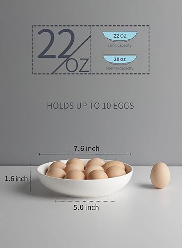 Miniatura 7 de Sweese Juego de 6 cuencos de pasta de 22 onzas para ensalada y postre redondos de 10 pulgadas + 6 platos redondos de ensalada de postre de 10