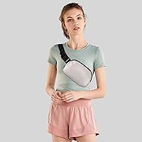 Vista 16 de Cangurera cruzada para mujer, mini bolsa para cinturón de 1 litro con correa ajustable de 32 a 51 pulgadas, bolsa de cintura pequeña para viajes