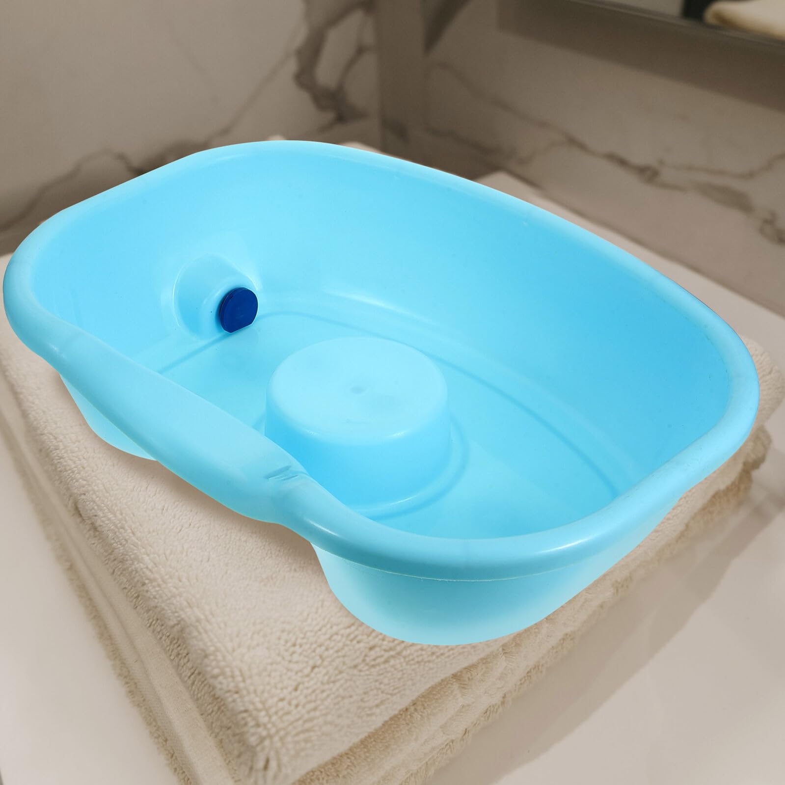 Bacinella Portatile per Shampoo con Tubo, Lavatesta per Anziani e Allettati, Materiale Abs Leggero, per Uso a Letto in Ospedale