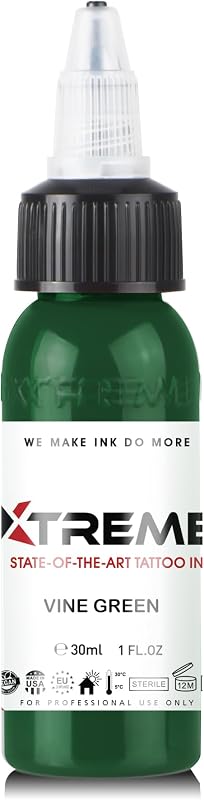Tinta para tatuagem XTREME Vine Green, à base de água e sem acrílico, 30 mL