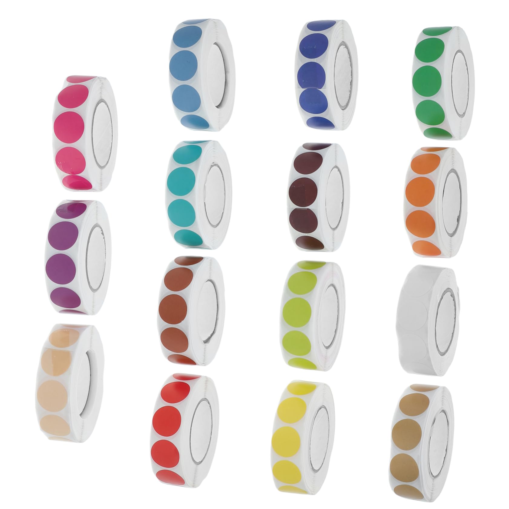 15 Gommettes Autocollantes Rondes en Papier pour Marquage Couleur Forte Adhérence, 15 Pièces Classiques pour Projets Scolaires et DIY Couleur Aléatoire
