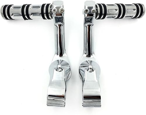 Miniatura 5 de XKH - Juego de clavijas cromadas con kit de montaje ajustable en ángulo de 5 pulgadas de largo, compatible con tubo delantero protector de motor de