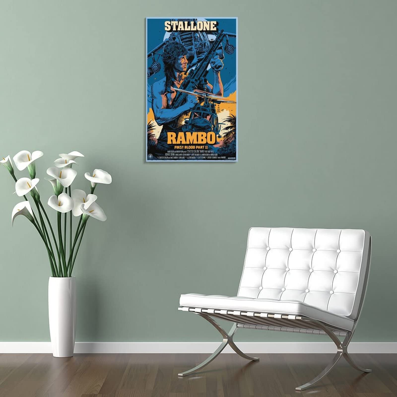 Poster Su Tela Rambo First Blood - Stampa Artistica Da Parete 40x60 Cm - Decorazione Vintage Per Soggiorno, Camera, Ufficio - Idea Regalo Per Appassionati