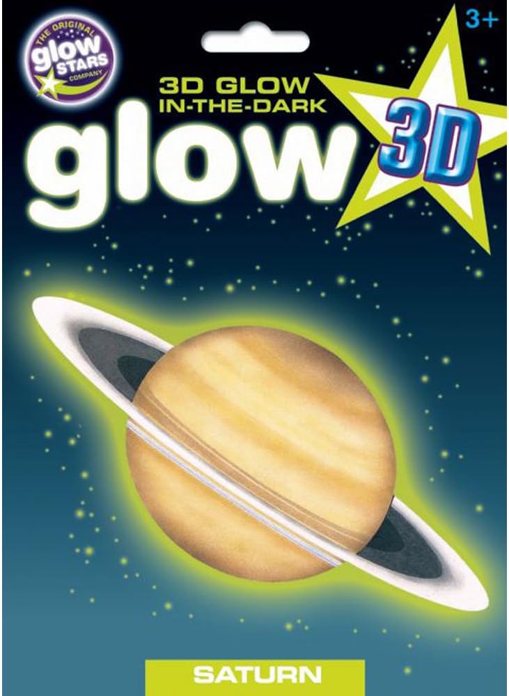 GLOW STARS 3D PLANETS GLOW IN THE DARK - SATURN WALL STICKER NEW