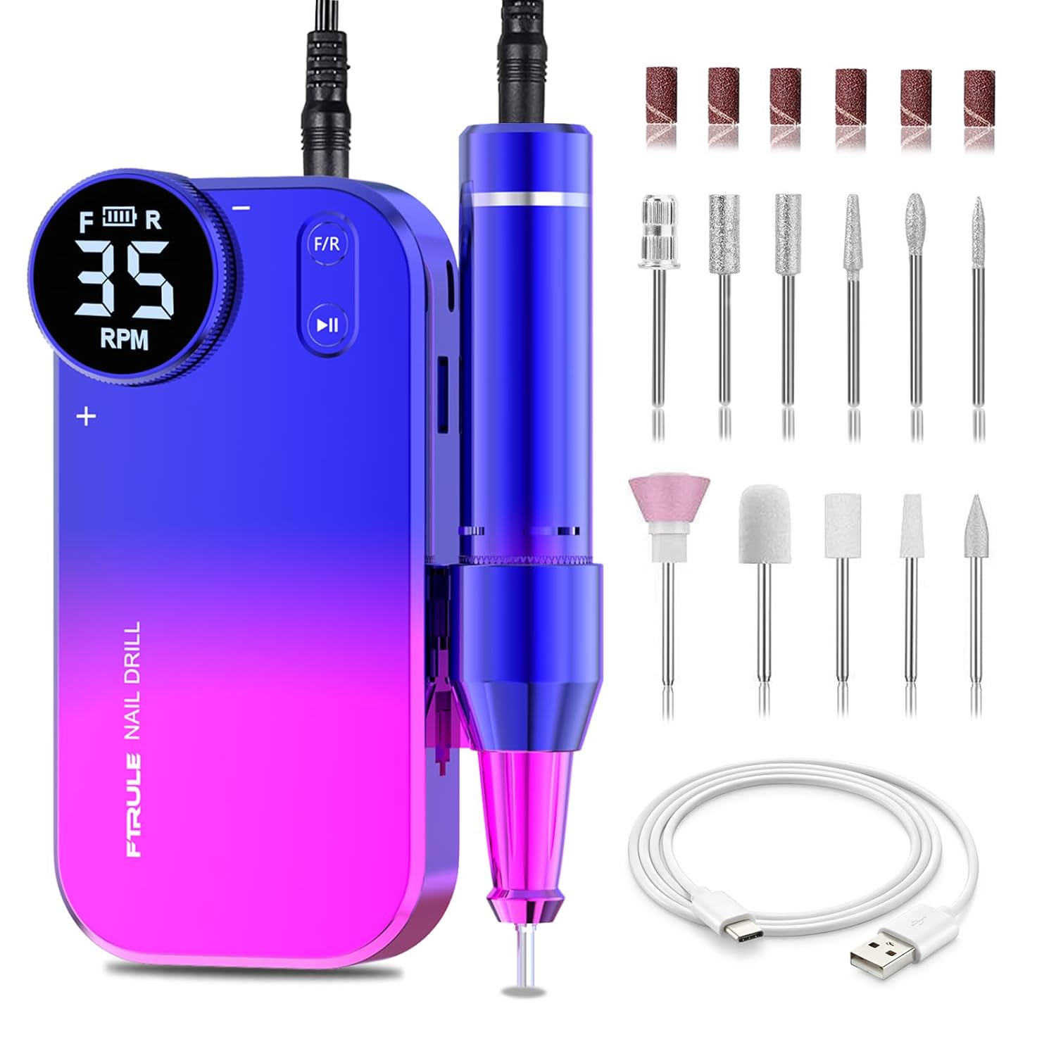 Ftrule Professional Nail Drill Machine, 35000 RPM Efile