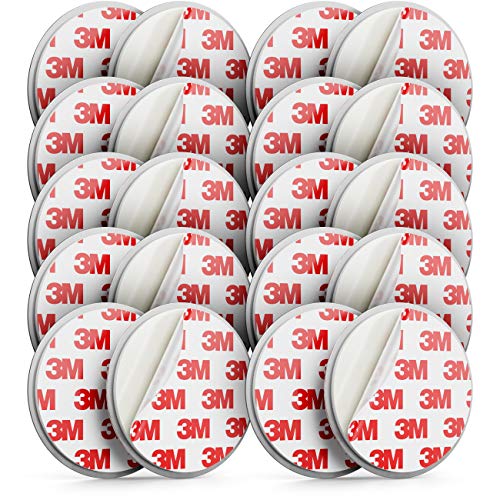 deleyCON 10x Montage Magnétique pour Détecteurs de Fumée Support Magnétique Détecteurs d'Incendie Support Magnétique Auto-Adhésif Surface Adhésive...