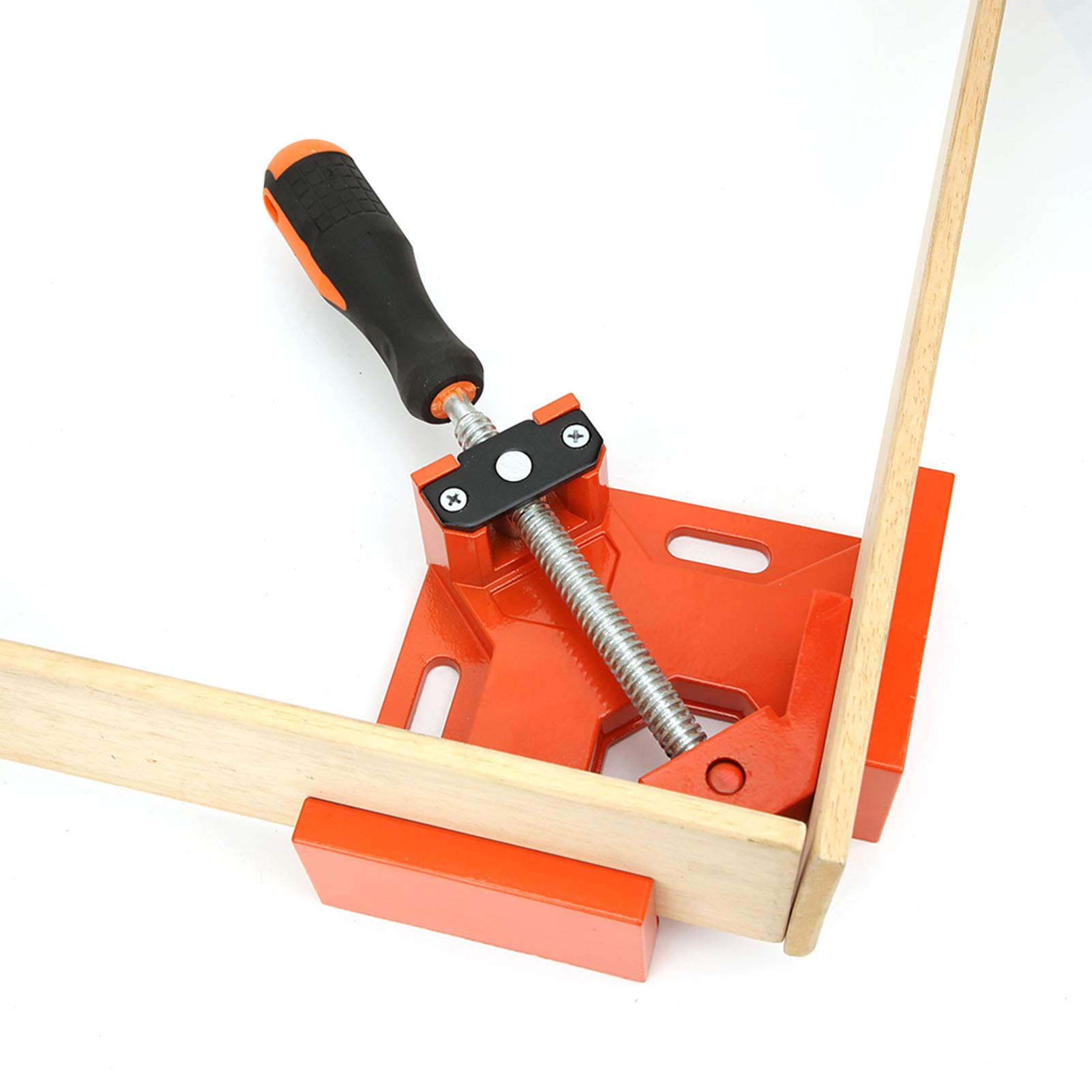 Angolo a 90 gradi angolare a destra morsetto morsetto morsetto strumento in alluminio ad appuntamento in legno per arancione carpenter (Orange)
