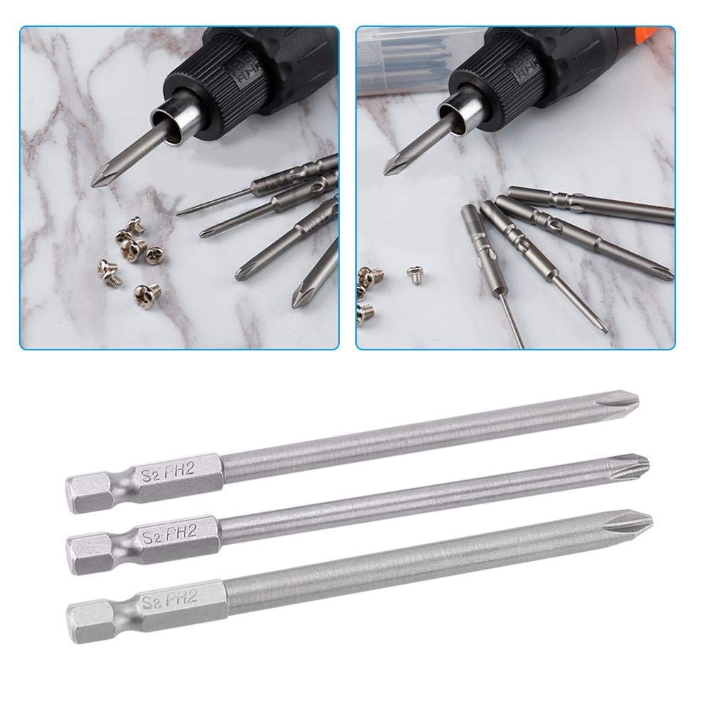 Inserti 10-teiliges Bitset – 1/4" Sechskant, 100 Mm Lang, Magnetisch, Aus S2-Stahl