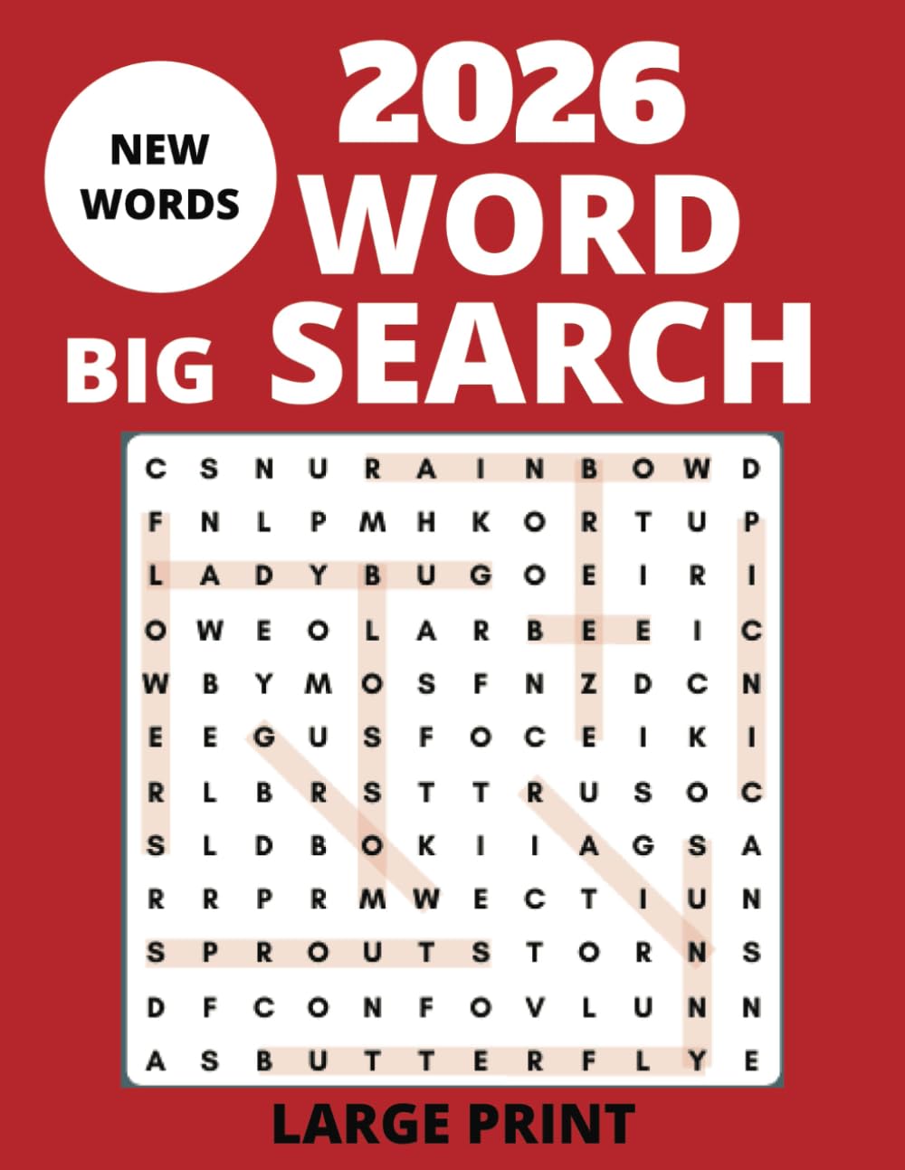 BIG 4000 New Words Relaxing Word Search Puzzle Book for Adults and Seniors: Large Print and Anti Eye Strain