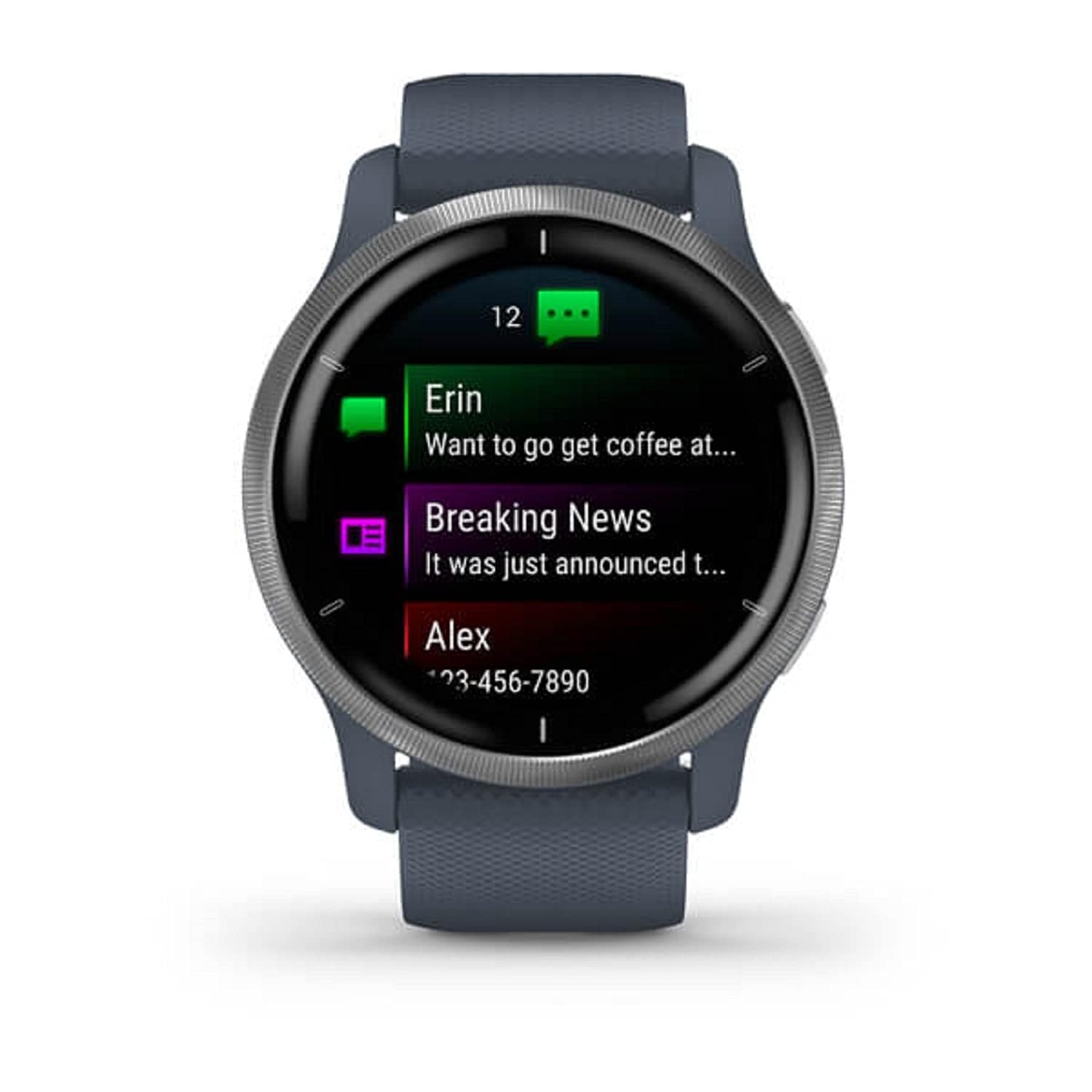 Garmin Venu 2 GPS 43mm Smartwatch, AMOLED Touchscreen, All-day Advanced Health & Fitness Features, Music Storage, Wellness Smartwatch with up to 11 days battery life, Granite Blue - Image 5