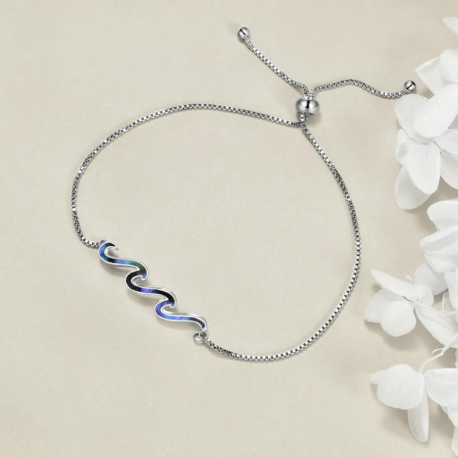 YFN Wave Bracelet 925 Sterling Silver Wave Bracelet Ocean Jewelry Beach Gifts For Women Gifts - Image 3