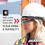Jackson Safety SG Safety Verres - Protection des yeux pour les hommes & Femmes - Lentille anti-rayure avec cadre noir - ANSI Z87.1 - Boîte de 3 (Modèles multiples)